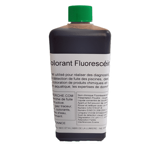 Bouteille carrée de 500 ml colorant Fluorescéine Ultra